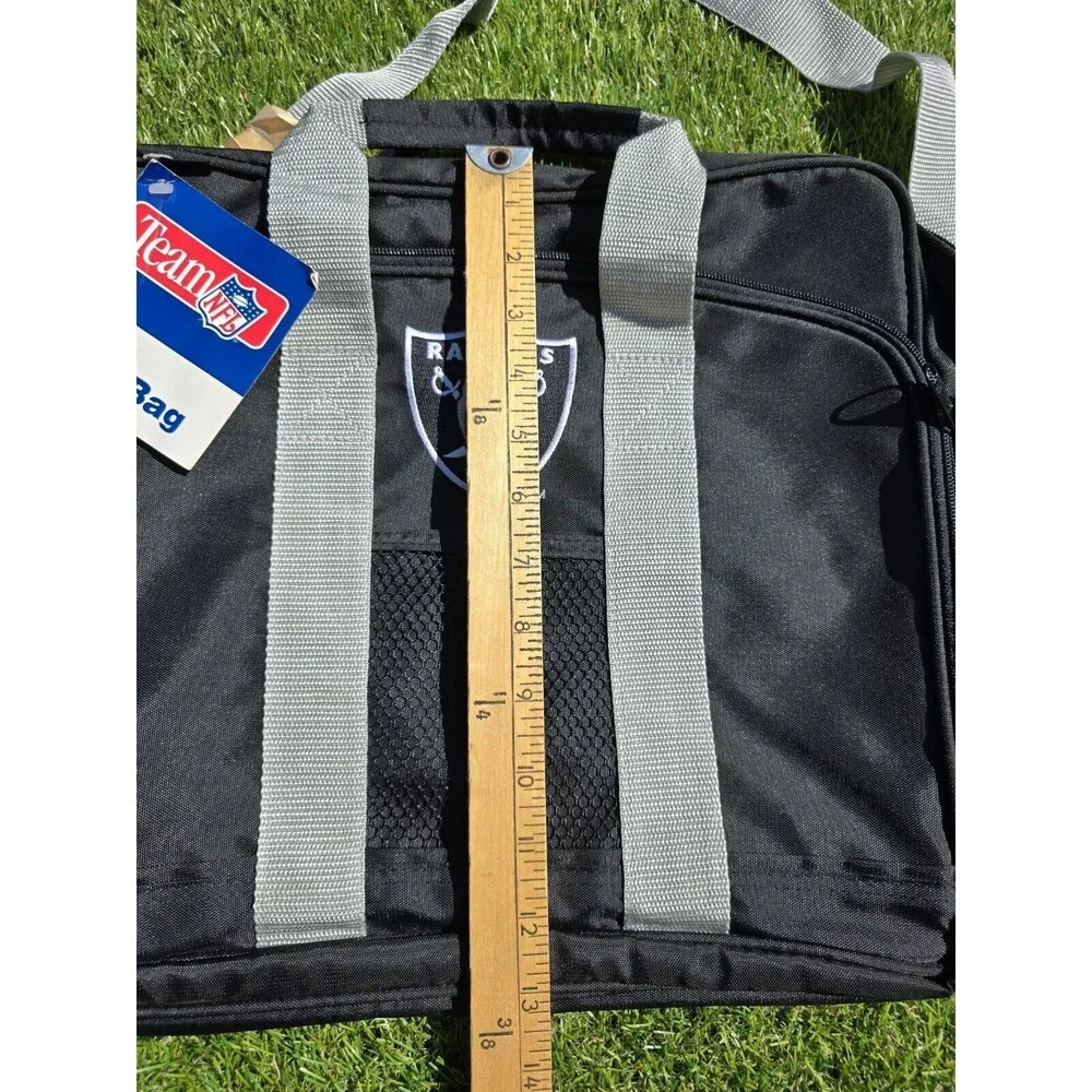 Vintage 1990s Mead NFL Raiders Messenger Carry-on Gym Laptop Book Bag NWT